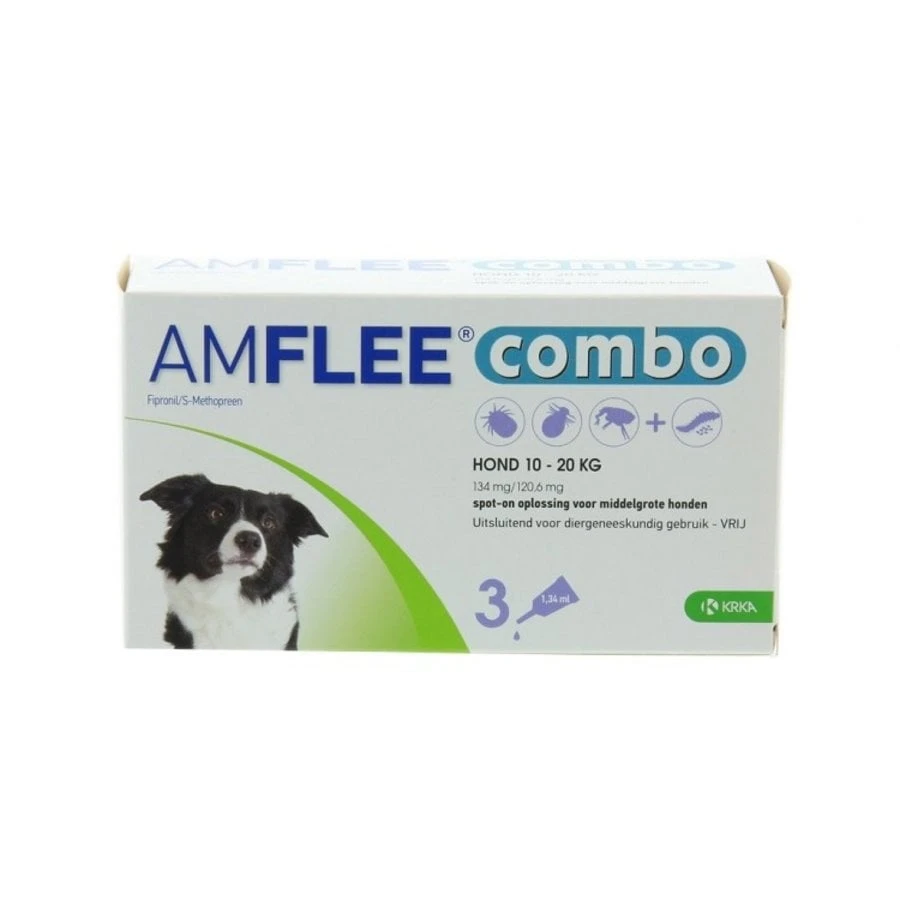 Amflee Combo Hond Medium 3x134mg. 10-20kg 1 Amflee Combo Hond Medium 3x134mg. 10-20kg