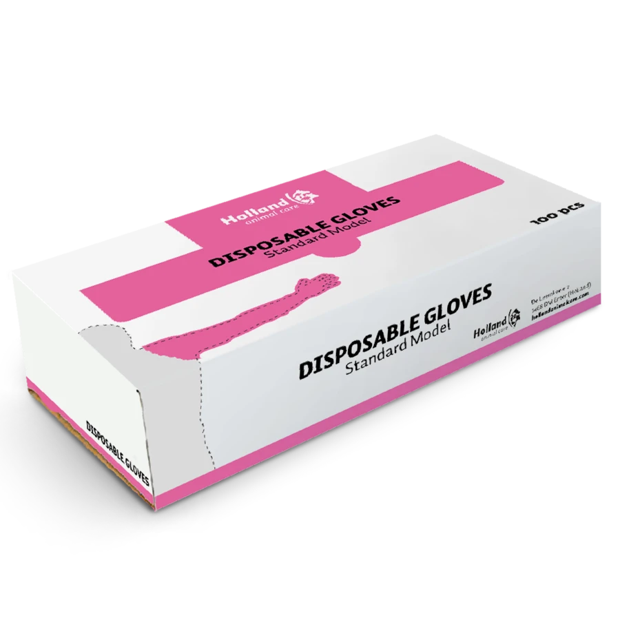 H.A.C. Wegwerp Handschoen Vet Roze 100 Stuks 2 H.A.C. Wegwerp Handschoen Vet Roze 100 Stuks - Afbeelding 2