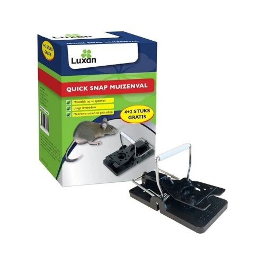 Luxan Quick Snap Muizenklemmen | 4 + 2 Gratis 1 Luxan Quick Snap Muizenklemmen | 4 + 2 Gratis