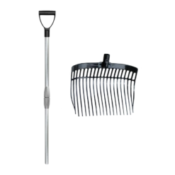 Vplast Mestvork Kunststof Zwart Met Aluminium Steel