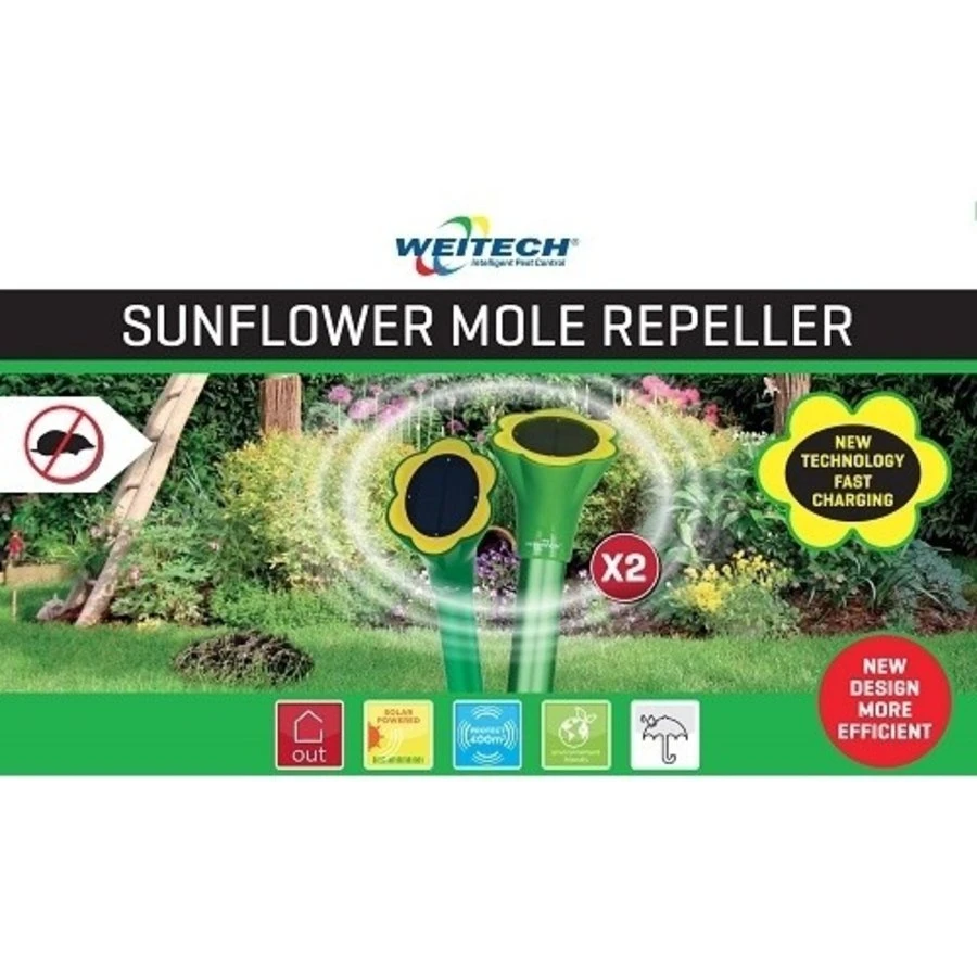 Weitech Zonnebloem Mollenverjager 2 Stuks 2 Weitech Zonnebloem Mollenverjager 2 Stuks - Afbeelding 2